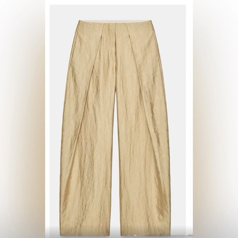 Zara Wide-Leg Pants in Light Gold - Picture 5 of 5